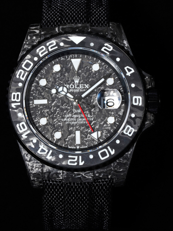 VSファクトリー製 ロレックス GMTマスターII「DiW カーボン ステルス」フォージドカーボンファイバー (カスタムエディション) 1:1スーパークローン - 丹東3285ムーブメント搭載