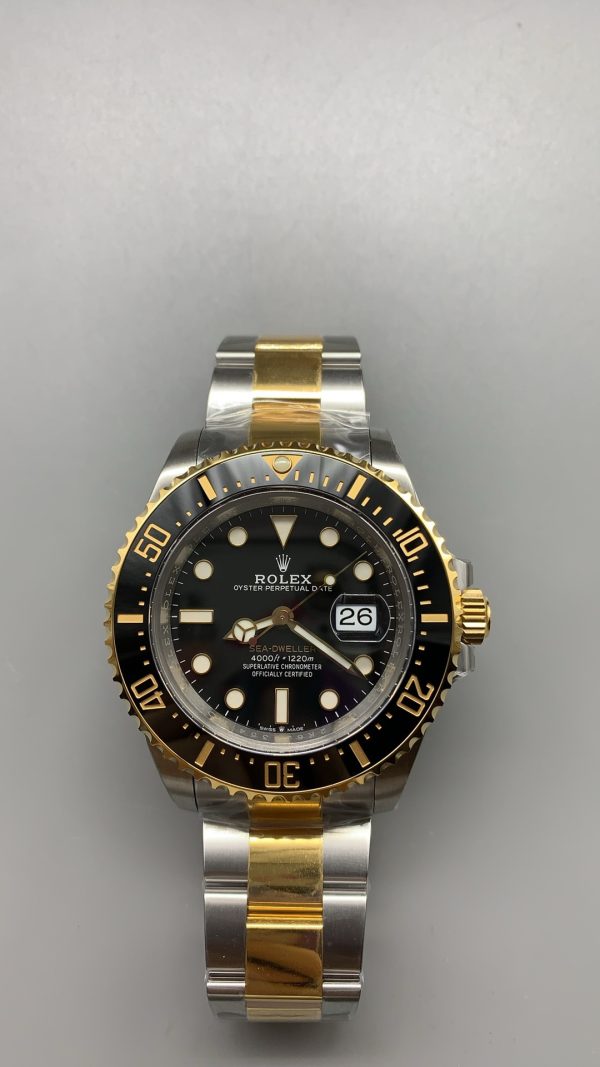 VSファクトリー製 ロレックス シードゥエラー 43mm ツートン イエローゴールド ブラック文字盤 セラミックベゼル オイスターブレスレット (126603) 1:1スーパークローン - 丹東3235ムーブメント搭載