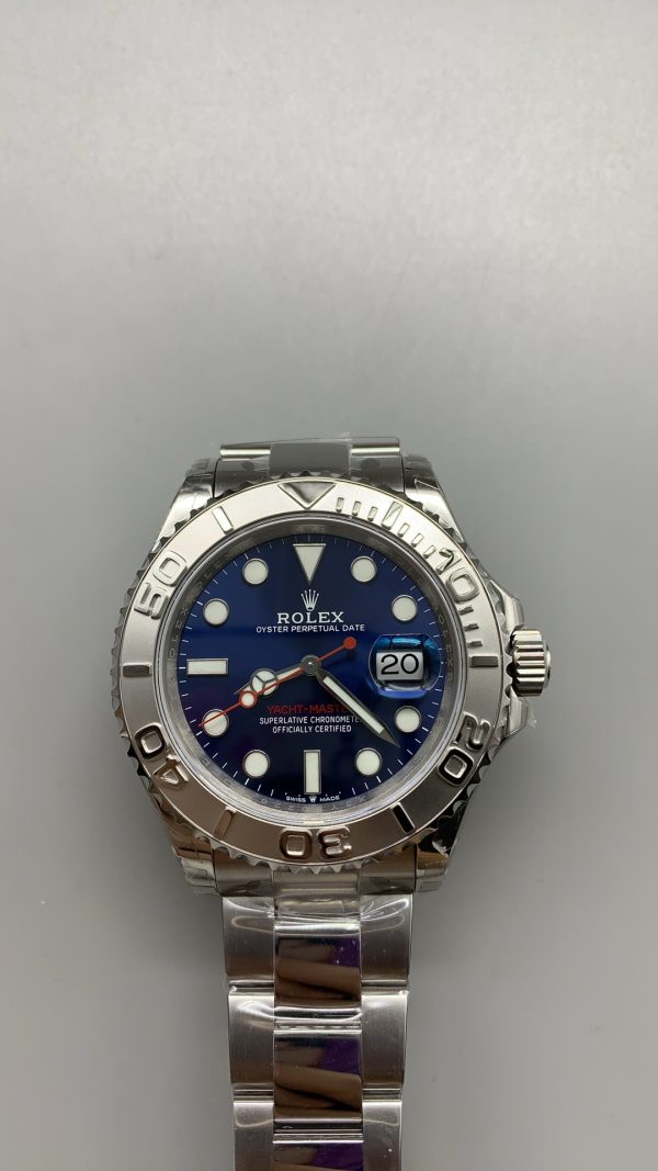 VSファクトリー製 ロレックス ヨットマスター 40mm ブルー サンバースト文字盤 プラチナベゼル オイスターブレスレット (126622) 1:1スーパークローン - 丹東3235ムーブメント搭載