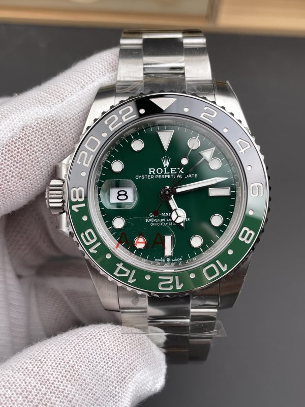 VSファクトリー製 ロレックス GMTマスターII「スプライト」カスタム 右リューズ グリーン文字盤 (m126720vtnr) 1:1スーパークローン - 丹東3285ムーブメント搭載