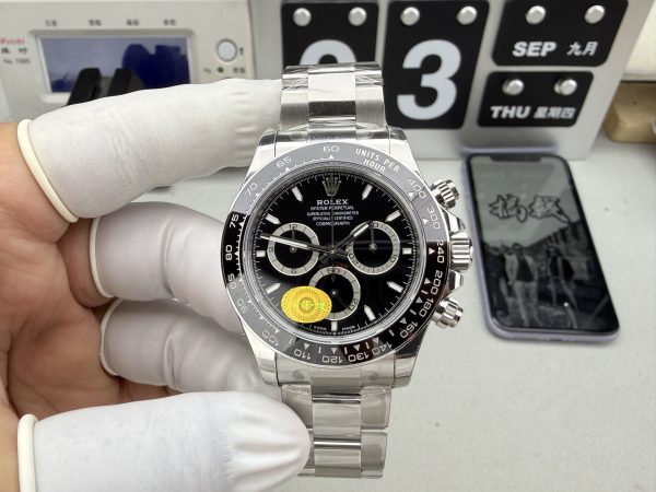 VSファクトリー製 ロレックス コスモグラフ デイトナ「ゴジラ」ブラック文字盤 (126500LN) 1:1スーパークローン - 丹東4131ムーブメント搭載