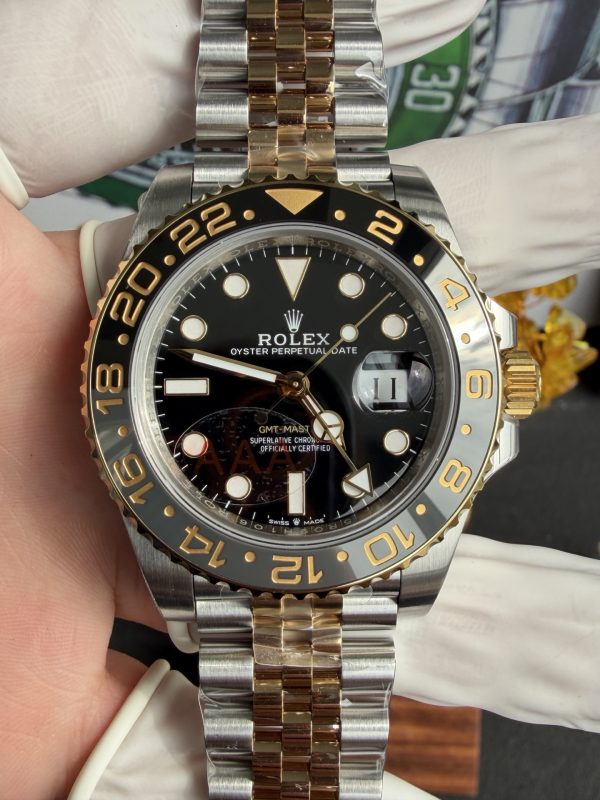 VSファクトリー製 ロレックス GMTマスターII「ツートン GRNR」イエローゴールド ジュビリーブレス (m126713grnr-0001) 1:1スーパークローン - 丹東3285ムーブメント搭載