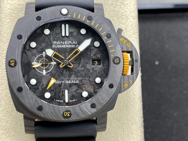 VSファクトリー製 パネライ サブマーシブル「ネイビーシールズ」カーボテック 44mm PAM01324 1:1スーパークローン - 丹東P.900ムーブメント搭載