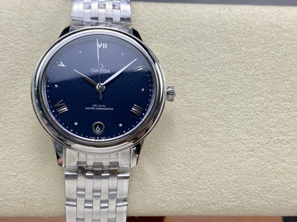 VSファクトリー製 オメガ デ・ヴィル プレステージ 40mm ダークブルー文字盤 ステンレススチール ブレスレット (434.10.40.20.03.001) 1:1スーパークローン - 丹東8800ムーブメント搭載