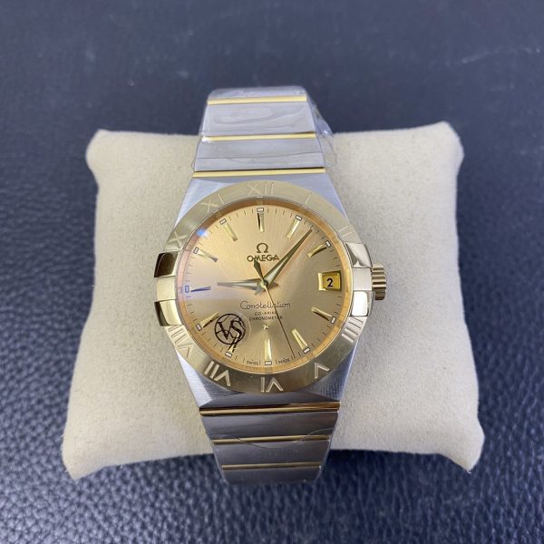 VSファクトリー製 オメガ コンステレーション コーアクシャル 38mm ツートン シャンパン文字盤 (123.20.38.21.08.001) 1:1スーパークローン - 丹東8500ムーブメント搭載