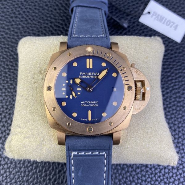 VSファクトリー製 パネライ サブマーシブル ブロンゾ「ブルー アビッソ」42mm PAM01074 1:1スーパークローン - 丹東P.900ムーブメント搭載