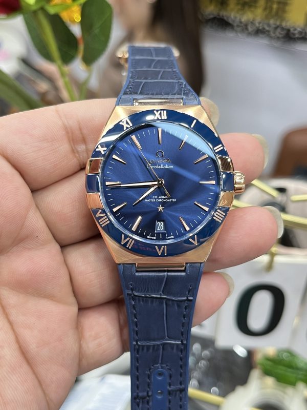 VSファクトリー製 オメガ コンステレーション 41mm 18Kセドナゴールド Blue セラミックベゼル (131.63.41.21.03.001) 1:1スーパークローン - 丹東8900 ムーブメント搭載