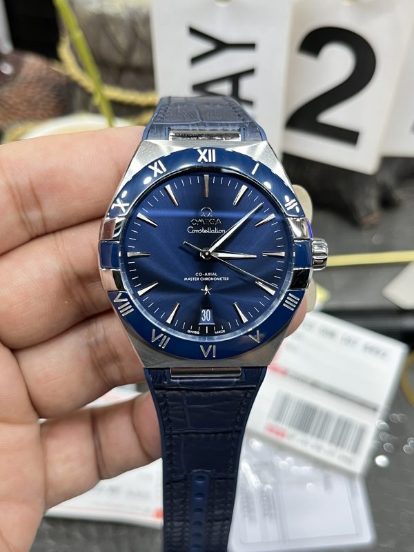 VSファクトリー製 オメガ コンステレーション 41mm スチール Blue セラミックベゼル (131.33.41.21.03.001) 1:1スーパークローン - 丹東8900 ムーブメント搭載