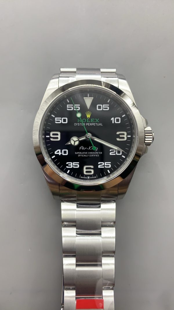 VSファクトリー製 ロレックス エアキング 40mm ブラック文字盤 スムースベゼル オイスターブレスレット (126900) 1:1スーパークローン - 丹東3230ムーブメント搭載