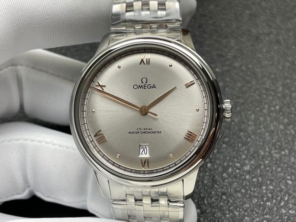 VSファクトリー製 オメガ デ・ヴィル プレステージ 40mm シルバー文字盤 セドナゴールド アクセント (434.10.40.20.02.002) 1:1スーパークローン - 丹東8800 ムーブメント搭載