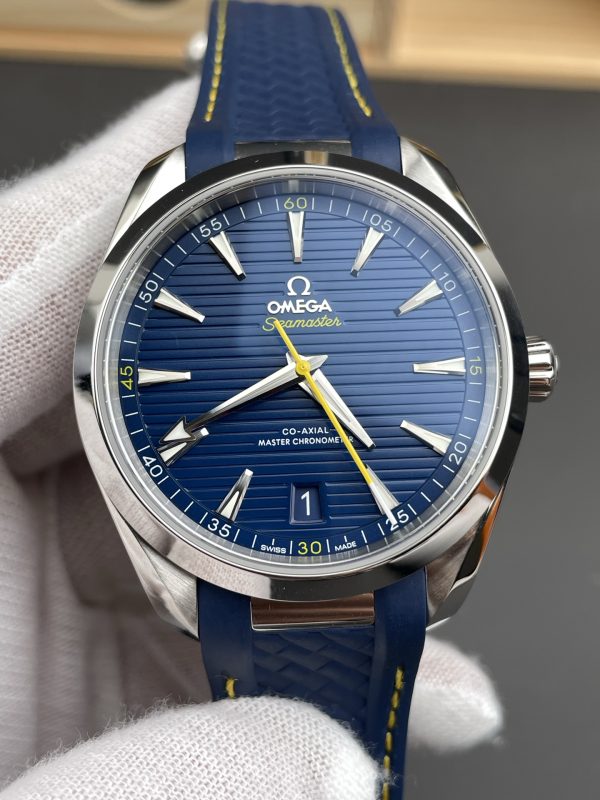 VSファクトリー製 オメガ シーマスター アクアテラ 150M 41mm ブルー文字盤 イエロー アクセント (220.12.41.21.03.001) 1:1スーパークローン - 丹東8900 ムーブメント搭載