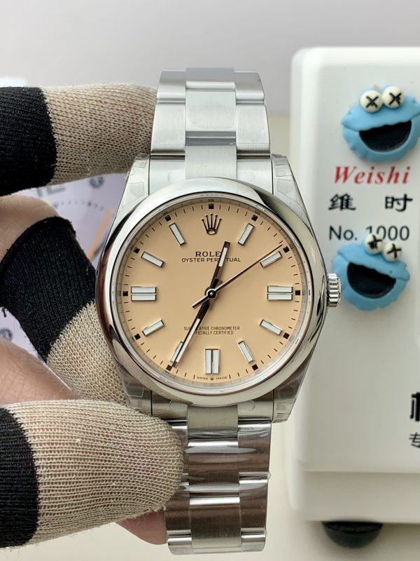 VSファクトリー製 ロレックス オイスター パーペチュアル 41mm キャンディピンク ラッカー文字盤 スムースベゼル オイスターブレスレット (124300 カスタム) 1:1スーパークローン - 丹東3230ムーブメント搭載