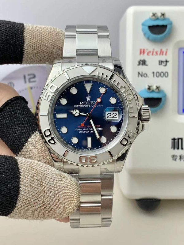 VSファクトリー製 ロレックス ヨットマスター 40mm ブルー サンバースト文字盤 プラチナベゼル オイスターブレスレット (126622) 1:1スーパークローン - 丹東3235ムーブメント搭載