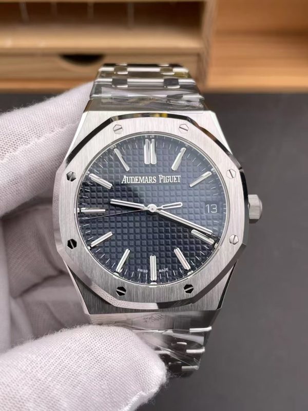 VSファクトリー製 オーデマ ピゲ ロイヤルオーク 41mm 15510ST ブルー文字盤 1:1スーパークローン - 丹東4302ムーブメント搭載