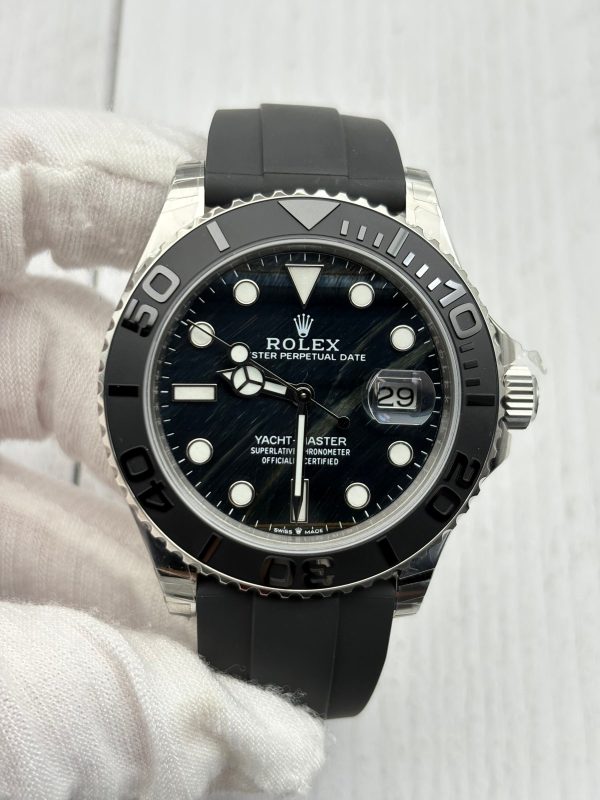 VSファクトリー製 ロレックス ヨットマスター 42mm 鷹目石(ホークズアイ)文字盤 セラミックベゼル  (226659) 1:1スーパークローン - 丹東3235ムーブメント搭載