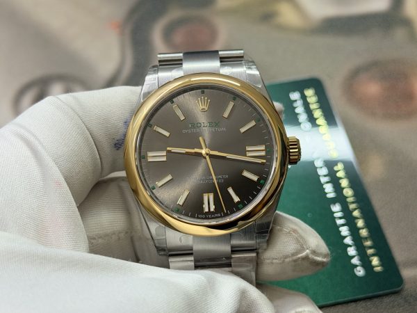 VSファクトリー製 ロレックス オイスター パーペチュアル 36mm 100周年 グレー文字盤 スムースベゼル オイスターブレスレット (126003) 1:1スーパークローン - 丹東3230ムーブメント搭載